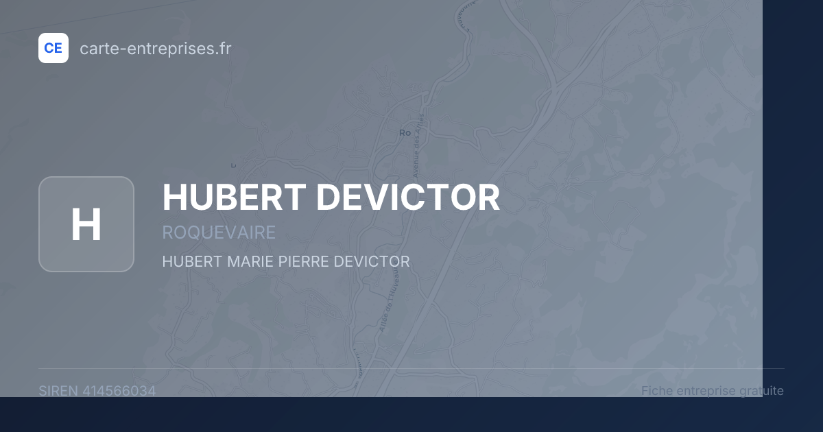 HUBERT DEVICTOR — 414566034 — fiche entreprise