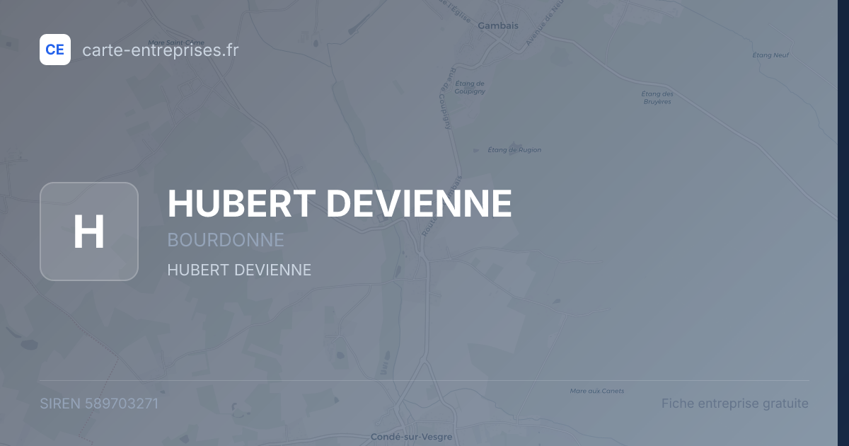 HUBERT DEVIENNE — 589703271 — fiche entreprise