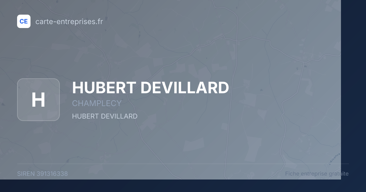 HUBERT DEVILLARD — 391316338 — fiche entreprise
