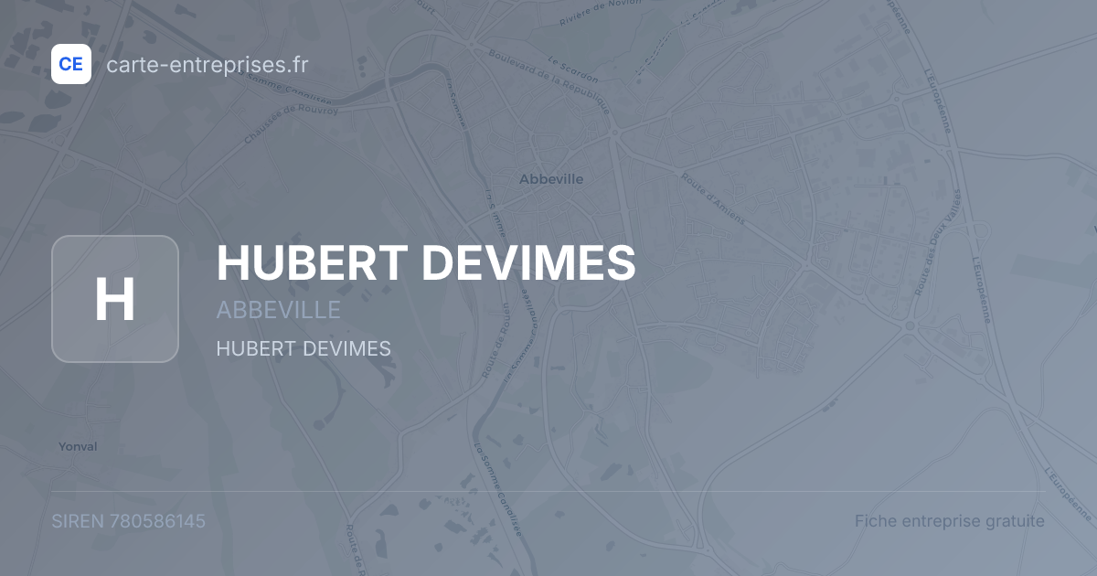 HUBERT DEVIMES — 780586145 — fiche entreprise