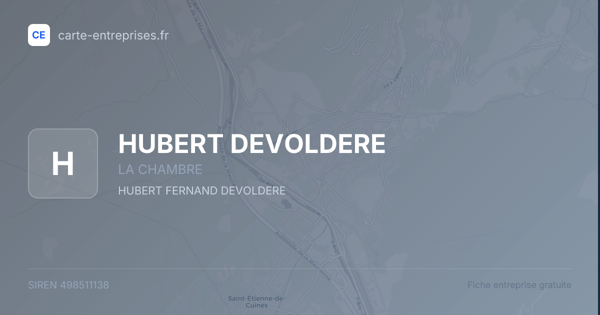 HUBERT DEVOLDERE — 498511138 — fiche entreprise