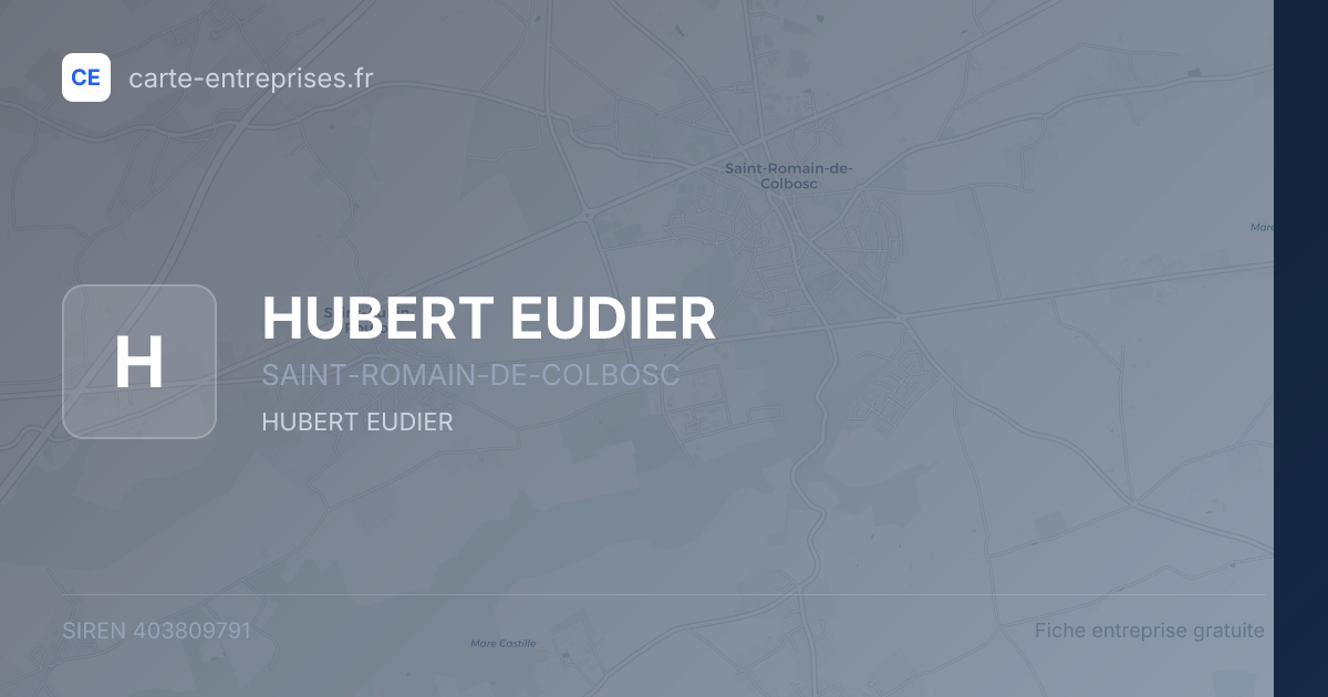 HUBERT EUDIER — 403809791 — fiche entreprise