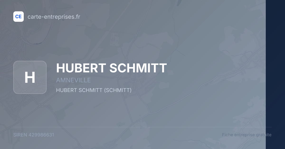 HUBERT SCHMITT — 429986631 — fiche entreprise