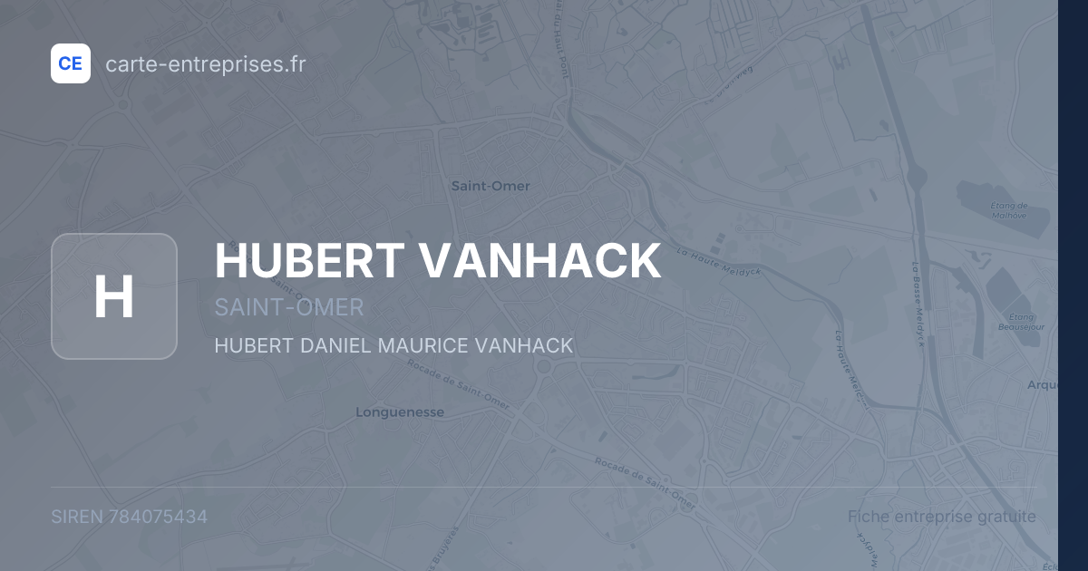 HUBERT VANHACK — 784075434 — fiche entreprise