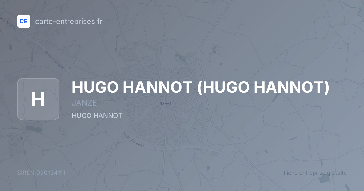 HUGO HANNOT — 920134111 — fiche entreprise