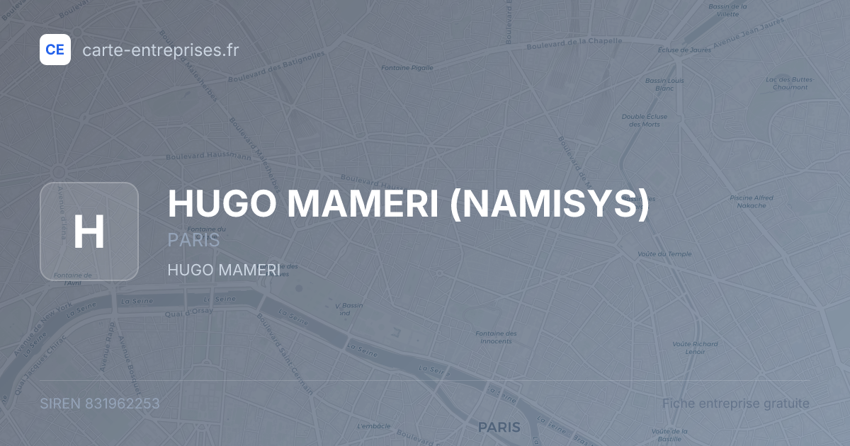 HUGO MAMERI (NAMISYS) — 831962253 — fiche entreprise