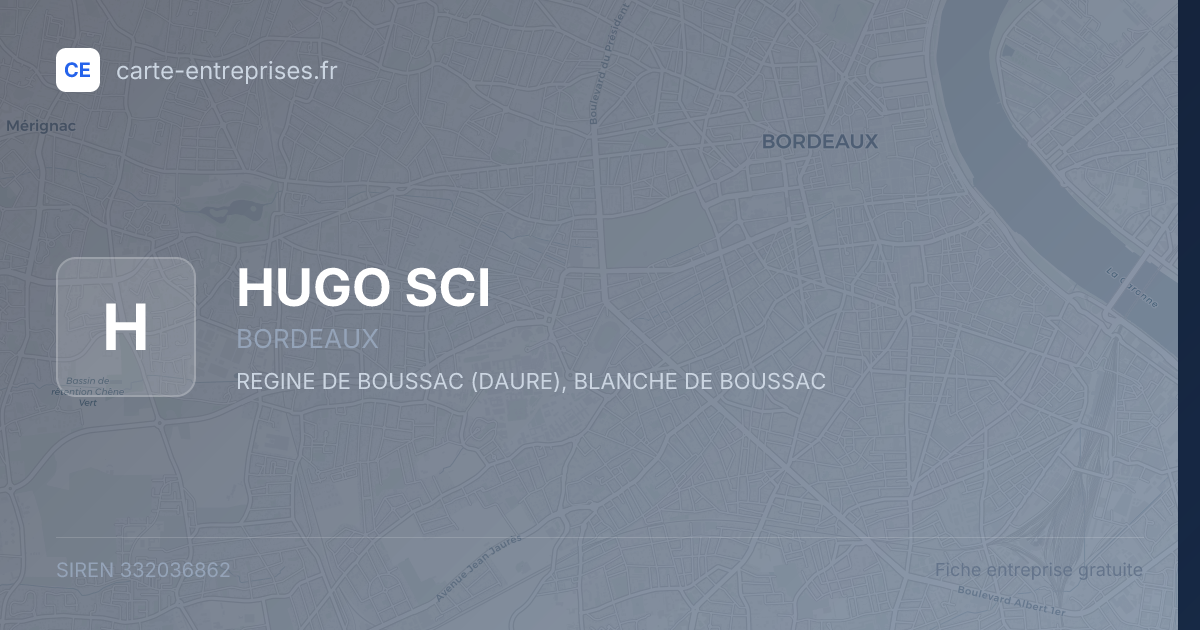 HUGO SCI — 332036862 — fiche entreprise