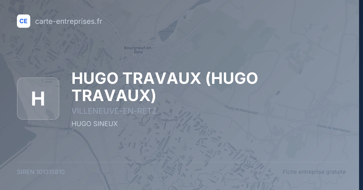 HUGO TRAVAUX (HUGO TRAVAUX) — 101315810 — fiche entreprise