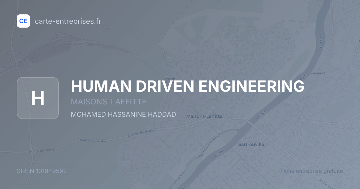 HUMAN DRIVEN ENGINEERING — 101949592 — fiche entreprise