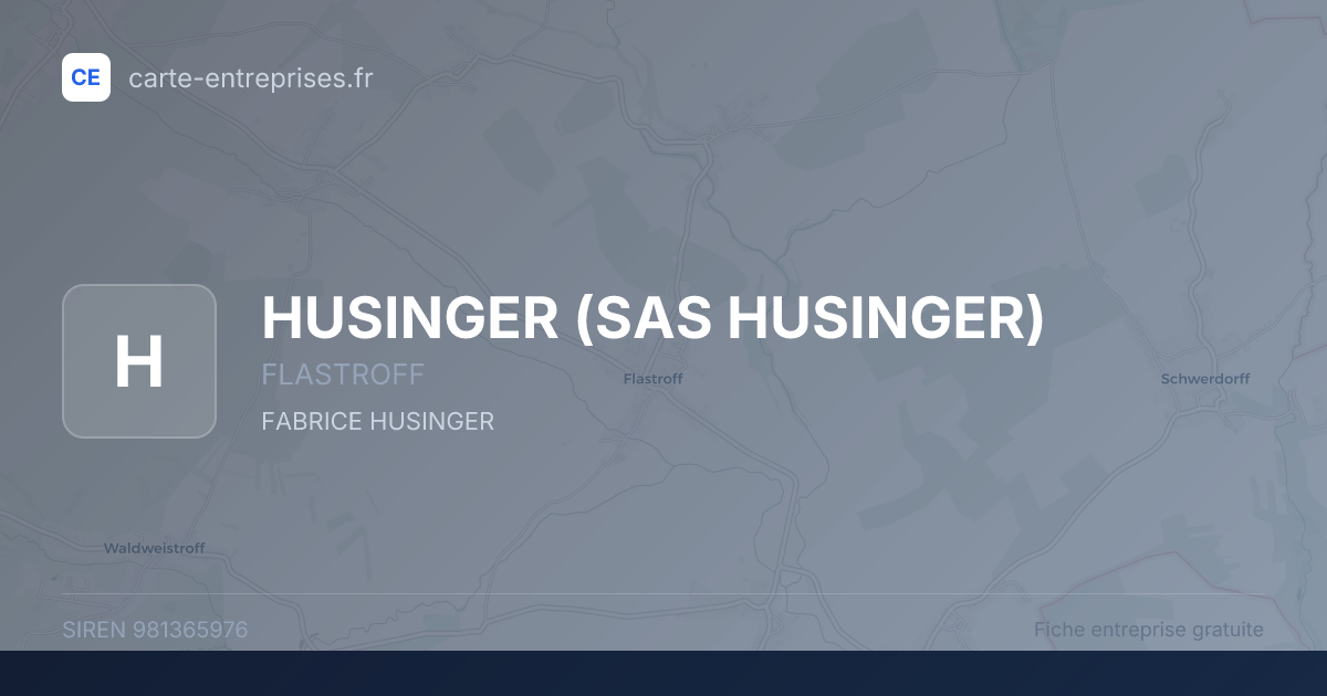 HUSINGER (SAS HUSINGER) — 981365976 — fiche entreprise