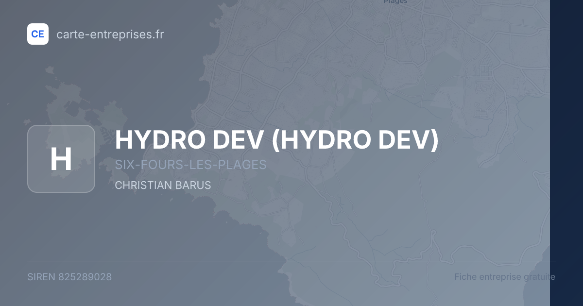 HYDRO DEV — 825289028 — fiche entreprise