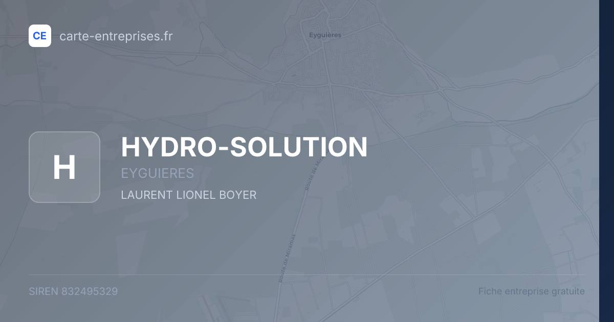 HYDRO-SOLUTION — 832495329 — fiche entreprise