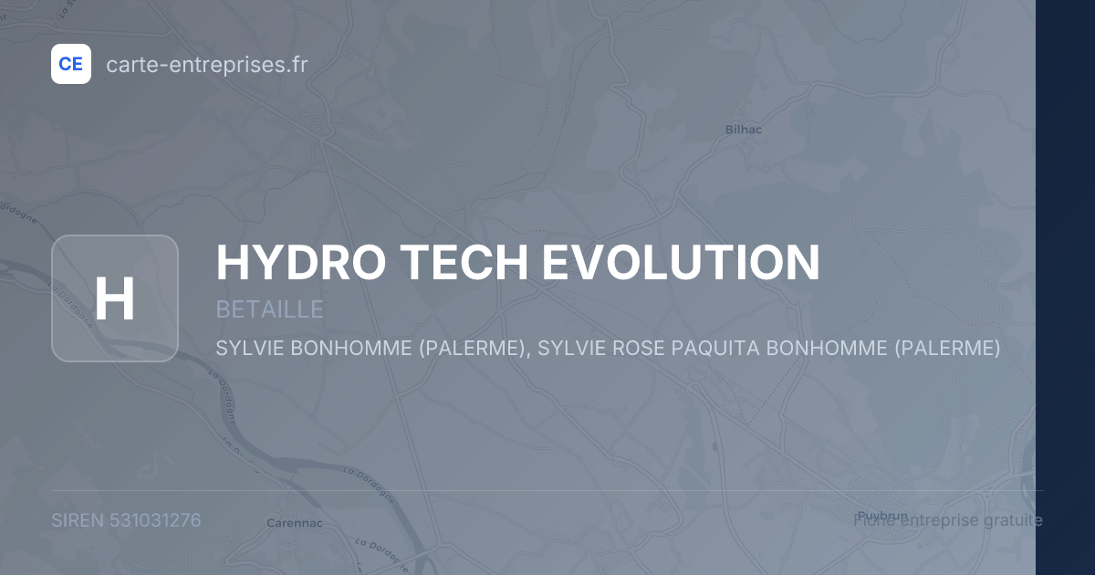 HYDRO TECH EVOLUTION — 531031276 — fiche entreprise