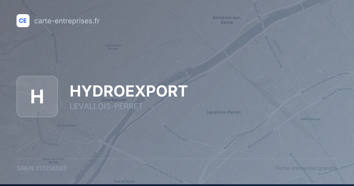 HYDROEXPORT — 313256083 — fiche entreprise