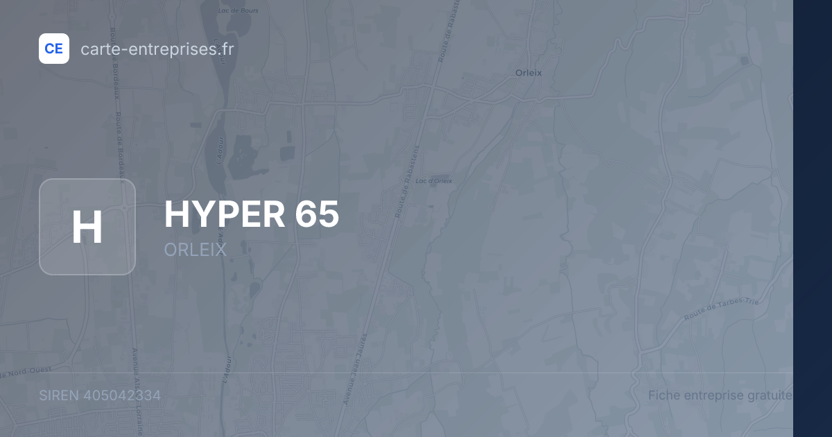 HYPER 65 — 405042334 — fiche entreprise