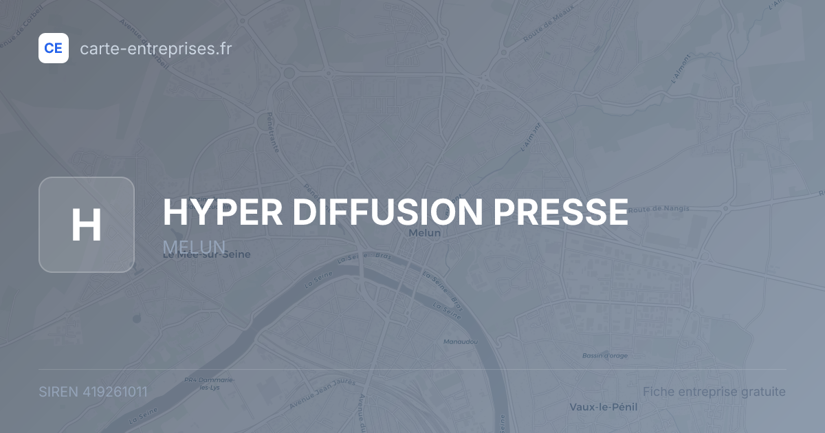 HYPER DIFFUSION PRESSE — 419261011 — fiche entreprise