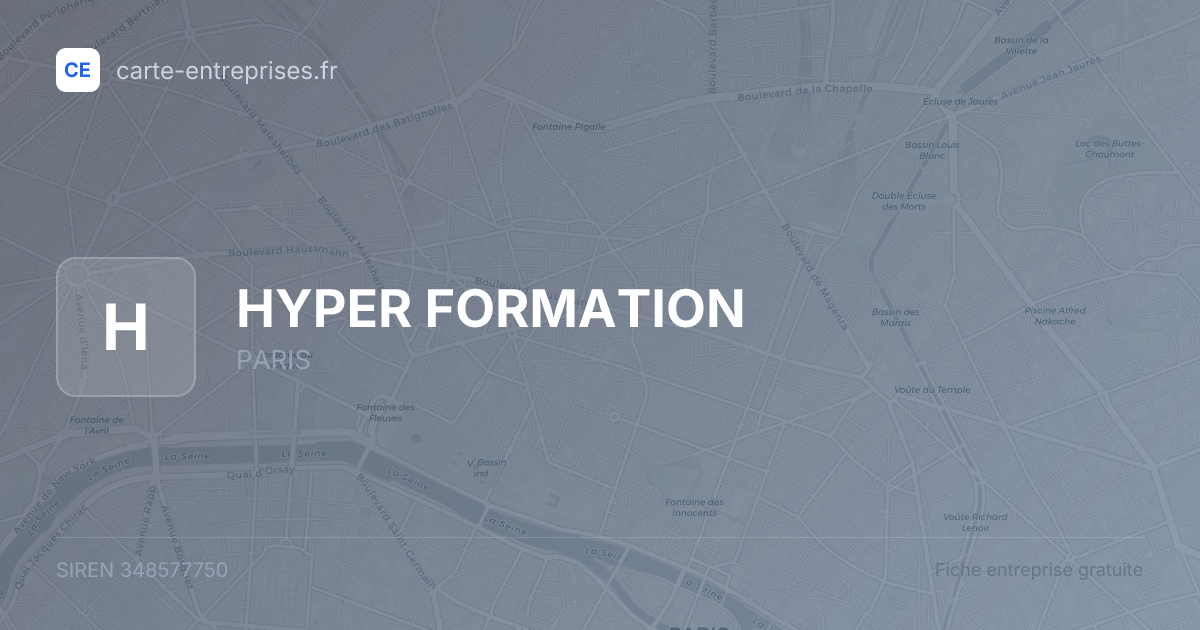 HYPER FORMATION — 348577750 — fiche entreprise