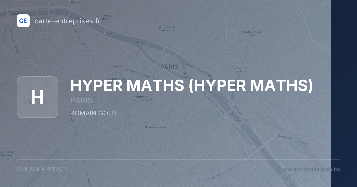 HYPER MATHS — 930441522 — fiche entreprise