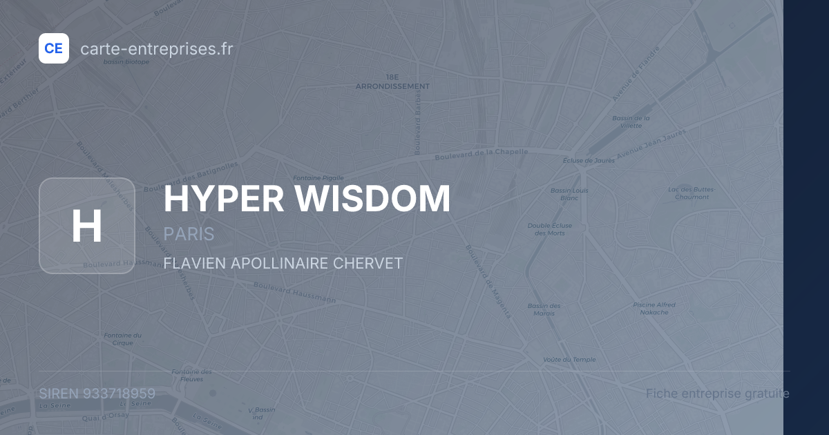 HYPER WISDOM — 933718959 — fiche entreprise