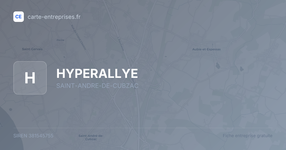 HYPERALLYE — 381545755 — fiche entreprise