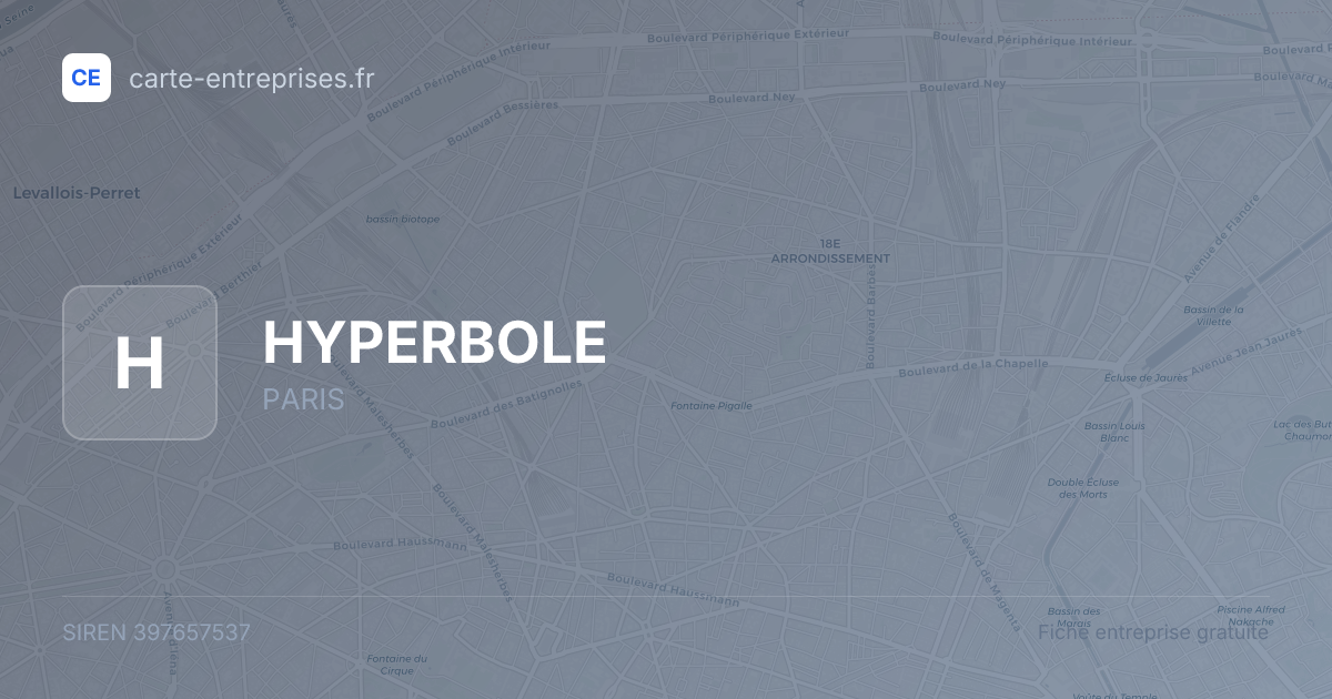 HYPERBOLE — 397657537 — fiche entreprise