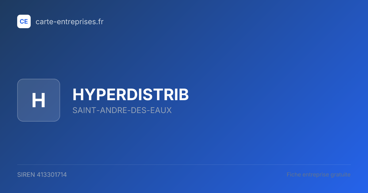 HYPERDISTRIB — 413301714 — fiche entreprise