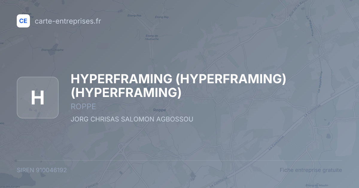 HYPERFRAMING (HYPERFRAMING) (HYPERFRAMING) — 910046192 — fiche entreprise