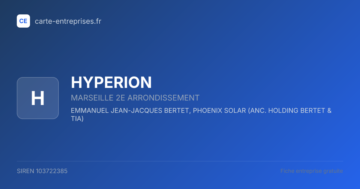 HYPERION — 103722385 — fiche entreprise