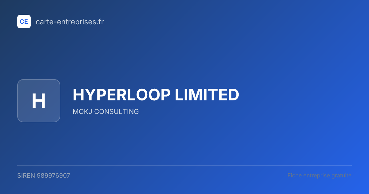 HYPERLOOP LIMITED — 989976907 — fiche entreprise
