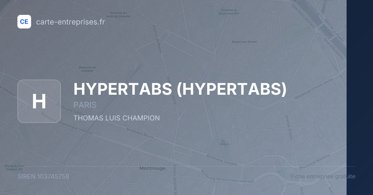 HYPERTABS — 103745758 — fiche entreprise
