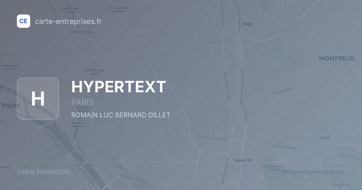 HYPERTEXT — 989466396 — fiche entreprise