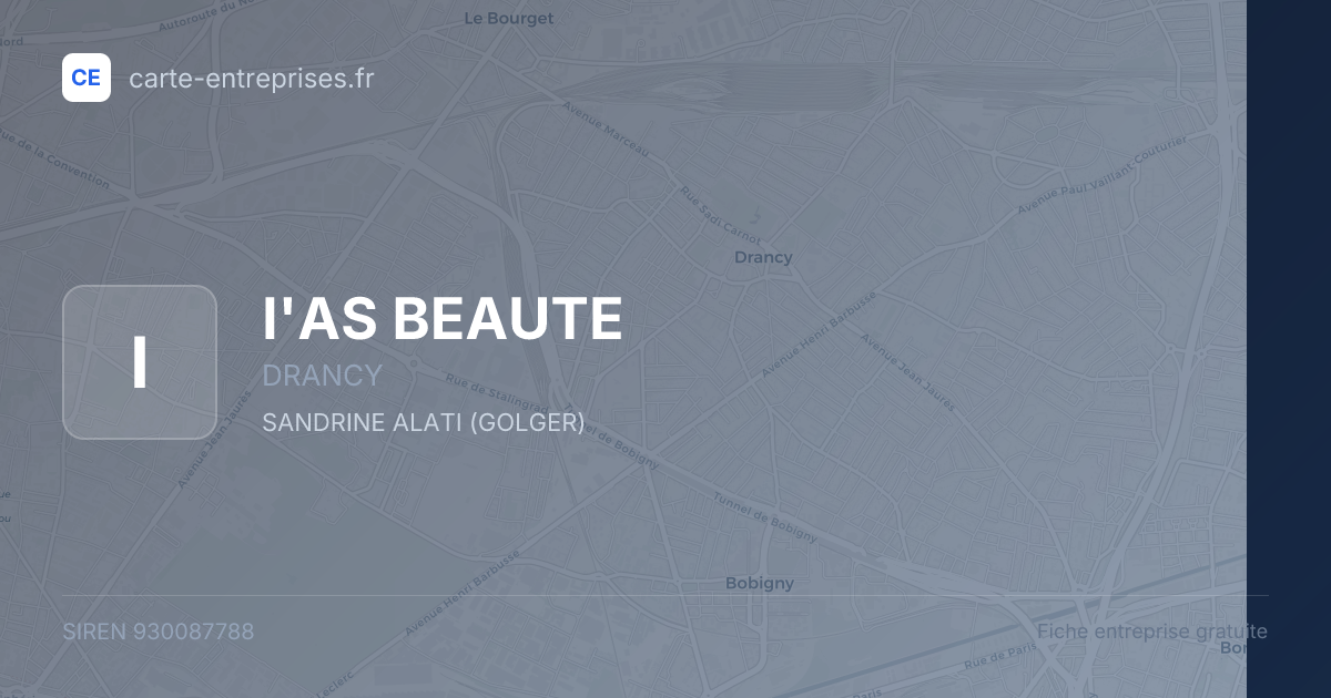 I'AS BEAUTE — 930087788 — fiche entreprise