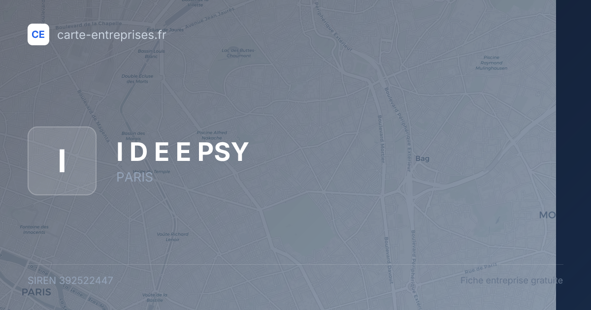 I D E E PSY — 392522447 — fiche entreprise