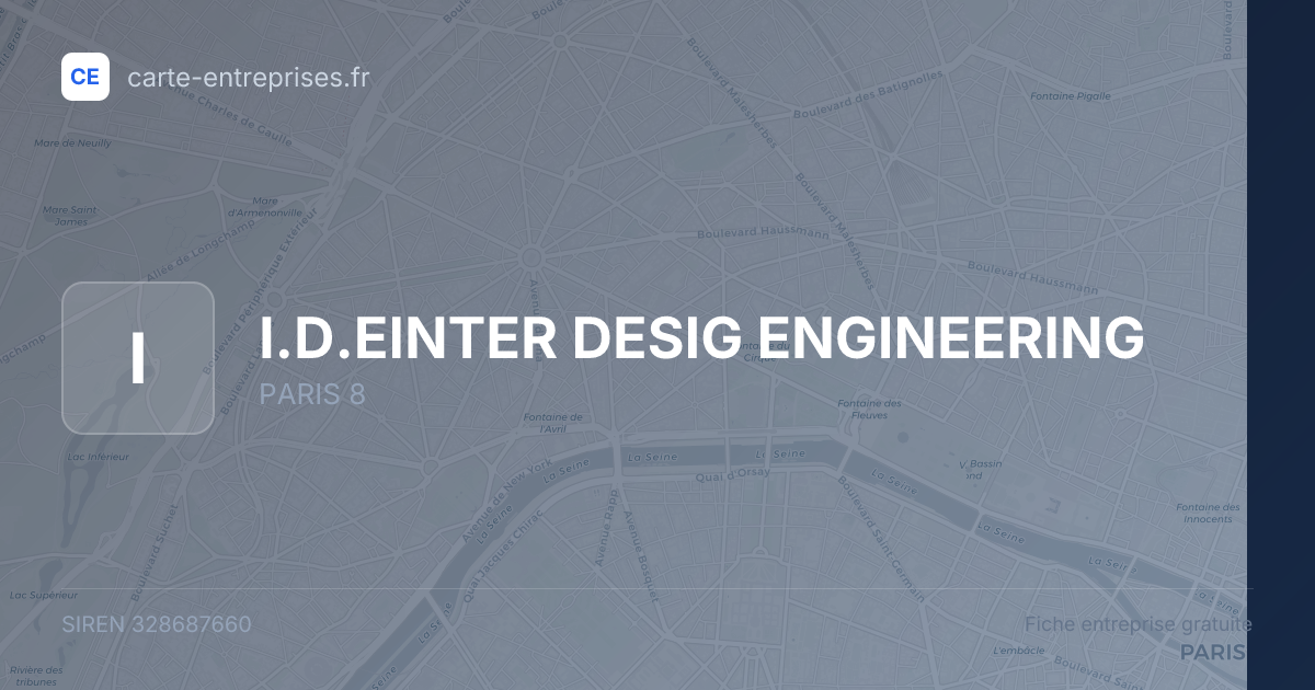 I.D.EINTER DESIG ENGINEERING — 328687660 — fiche entreprise