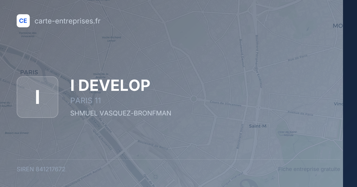 I DEVELOP — 841217672 — fiche entreprise