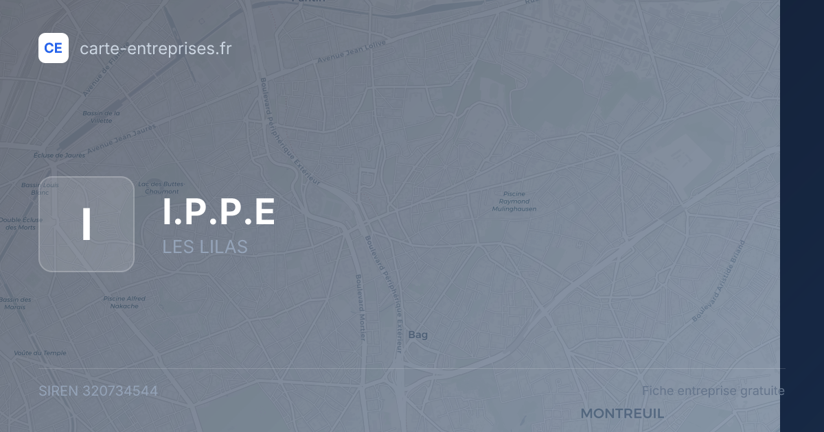 I.P.P.E — 320734544 — fiche entreprise