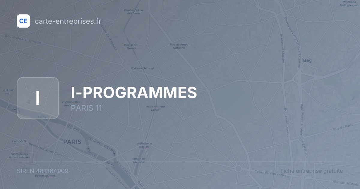 I-PROGRAMMES — 481364909 — fiche entreprise