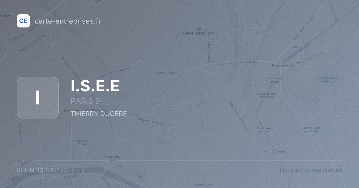 I.S.E.E — 433917473 — fiche entreprise