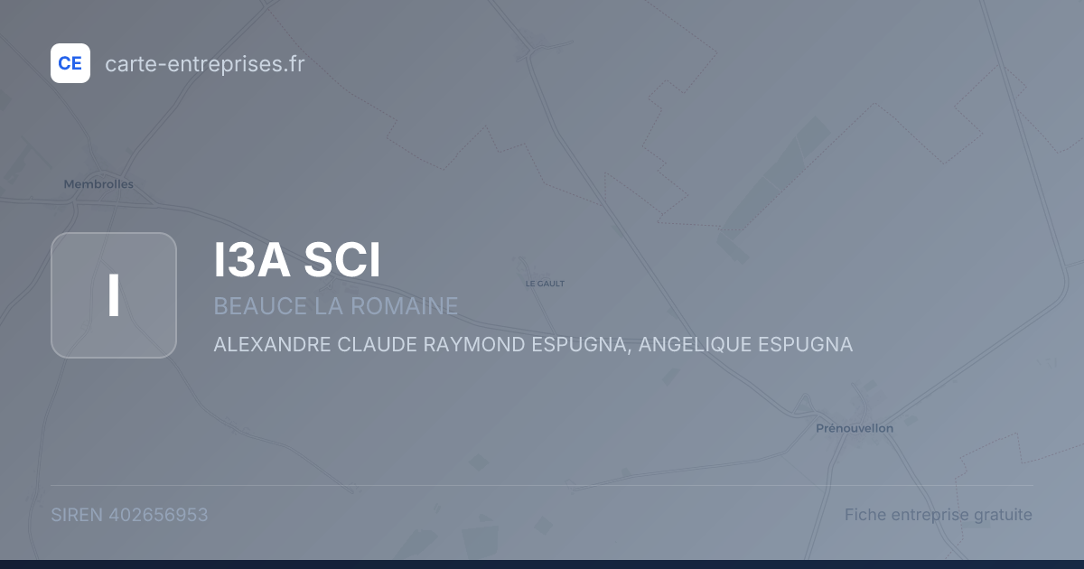 I3A SCI — 402656953 — fiche entreprise