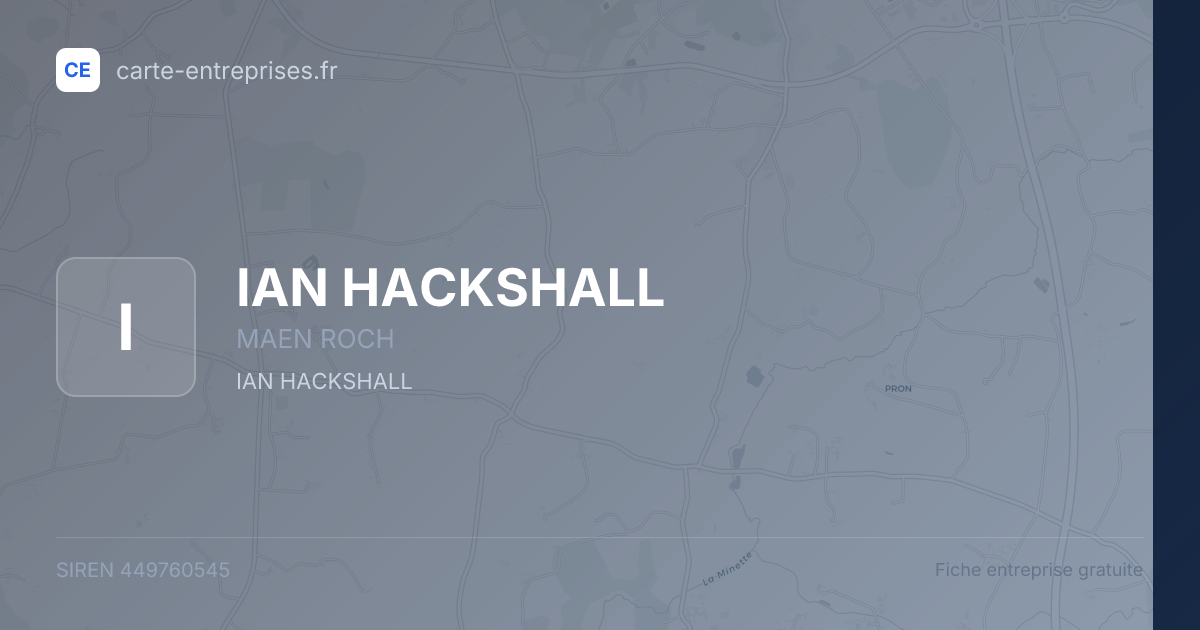IAN HACKSHALL — 449760545 — fiche entreprise