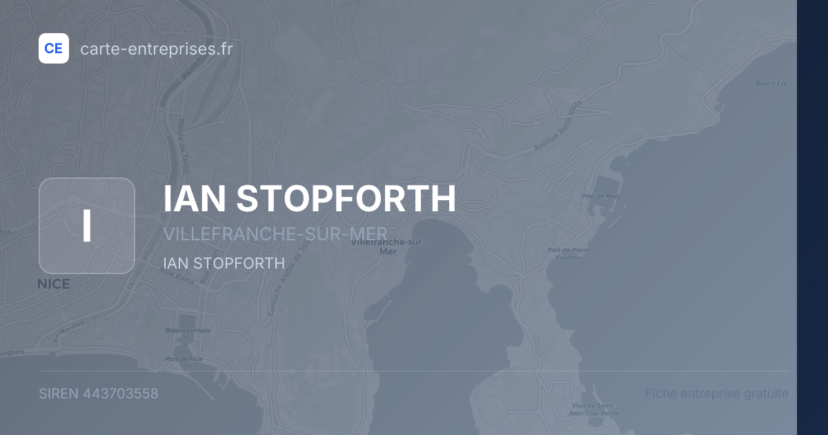 IAN STOPFORTH — 443703558 — fiche entreprise