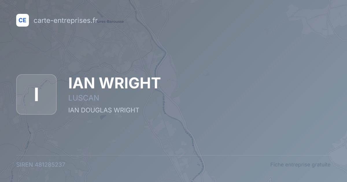 IAN WRIGHT — 481285237 — fiche entreprise