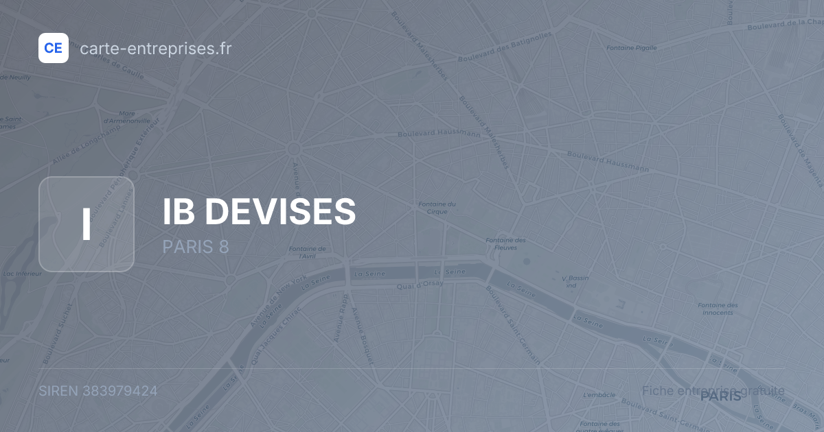 IB DEVISES — 383979424 — fiche entreprise