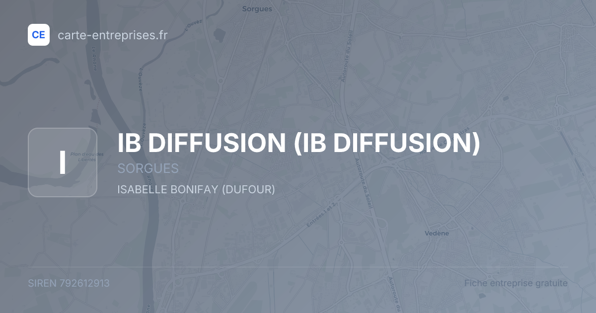 IB DIFFUSION — 792612913 — fiche entreprise