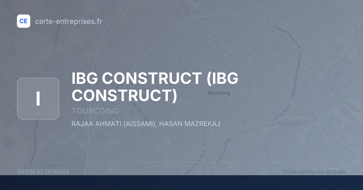 IBG CONSTRUCT — 953976669 — fiche entreprise