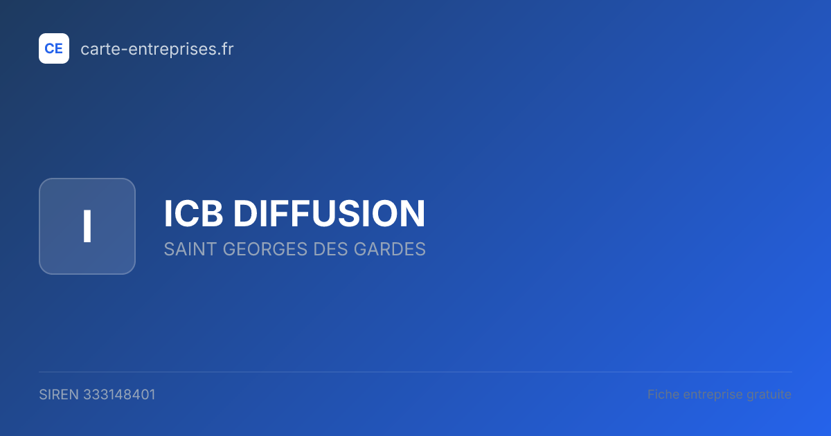 ICB DIFFUSION — 333148401 — fiche entreprise