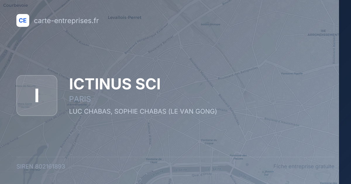 ICTINUS SCI — 802161893 — fiche entreprise