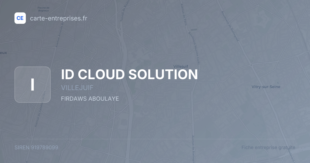ID CLOUD SOLUTION — 919789099 — fiche entreprise