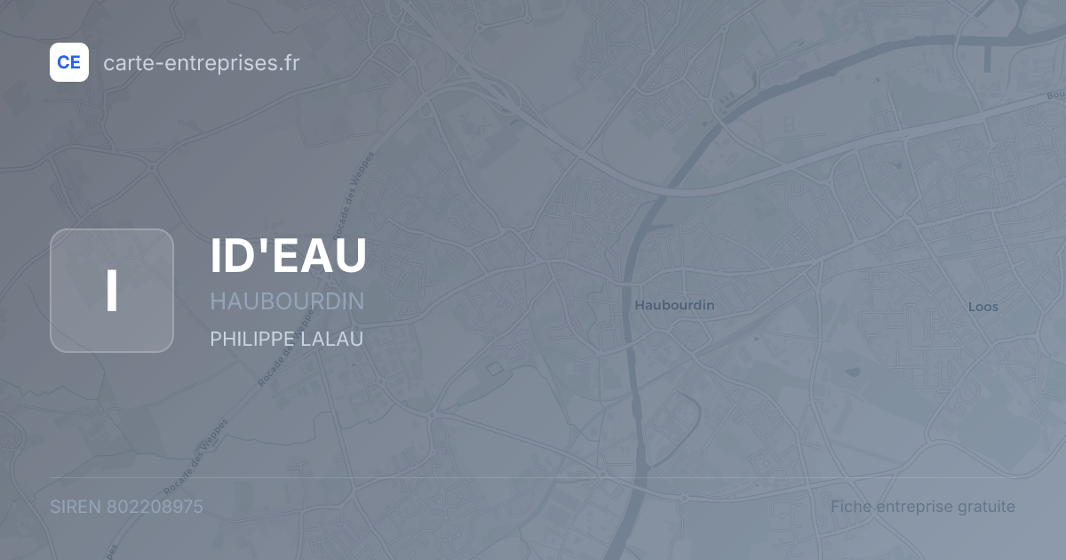 ID'EAU — 802208975 — fiche entreprise