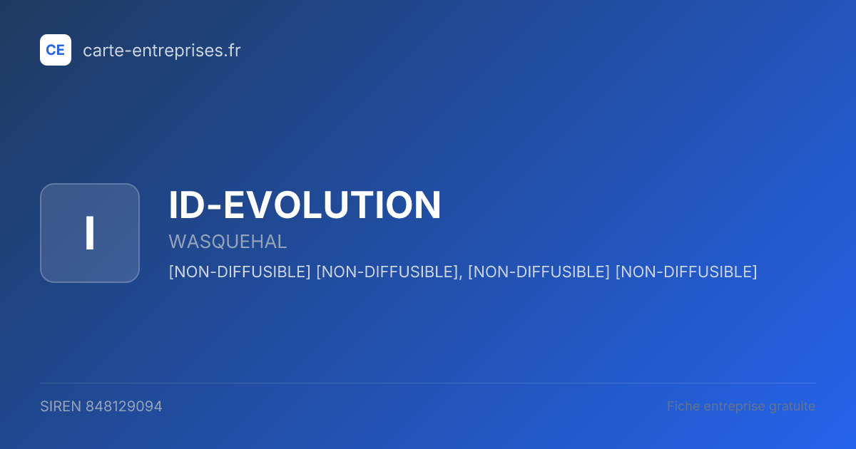 ID-EVOLUTION — 848129094 — fiche entreprise